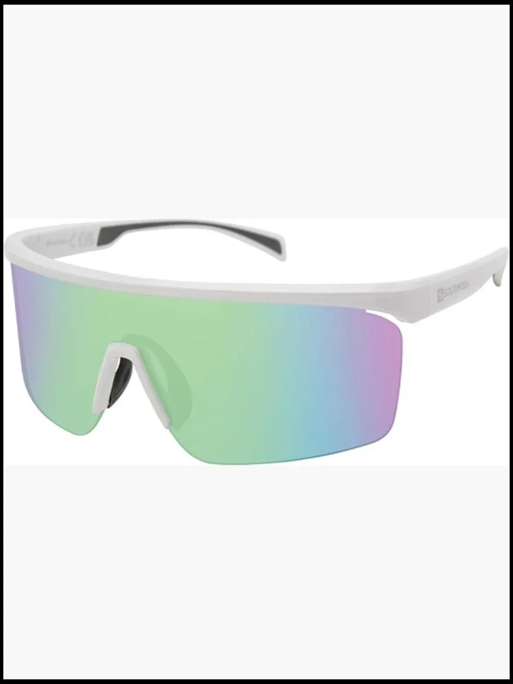 Men's Semi-Rimless Sport Shield Sunglasses 100% UV Protection